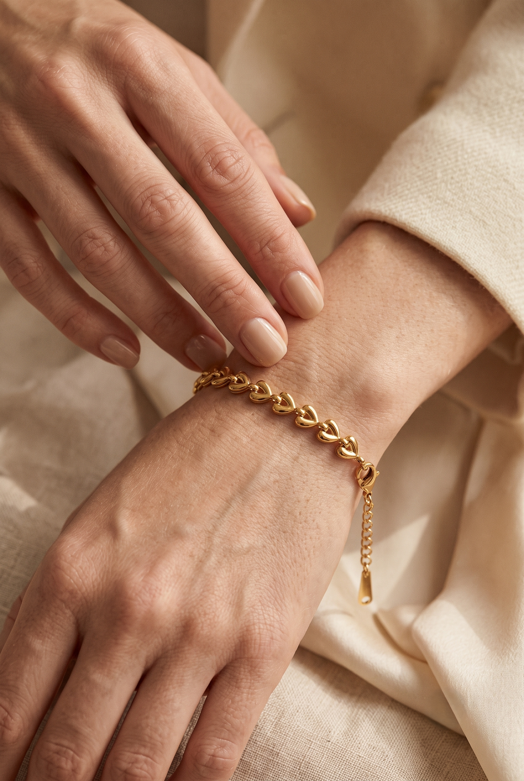 Golden Heart Link Bracelet