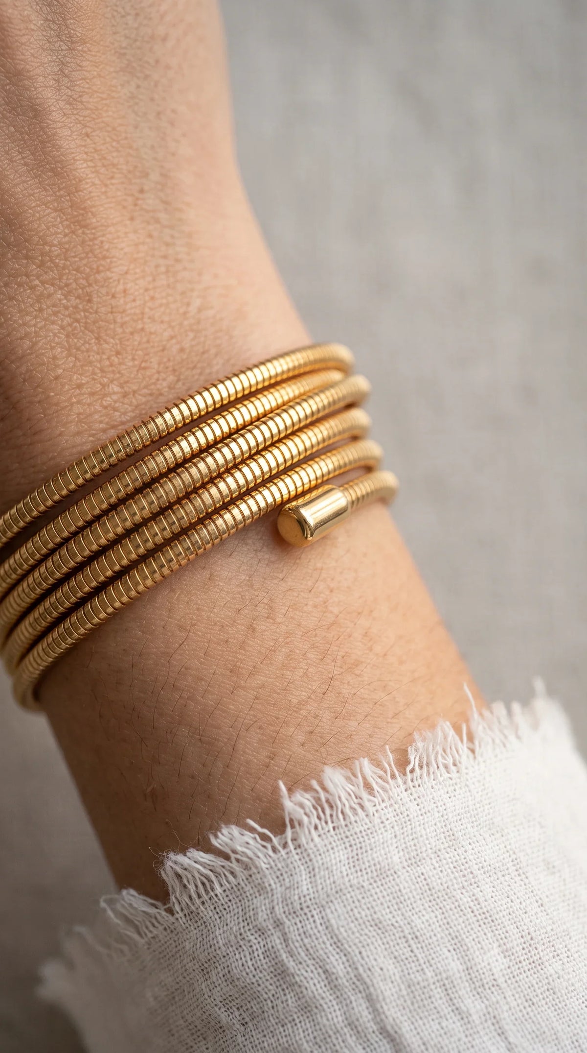 Sleek Spiral Gold Bracelet