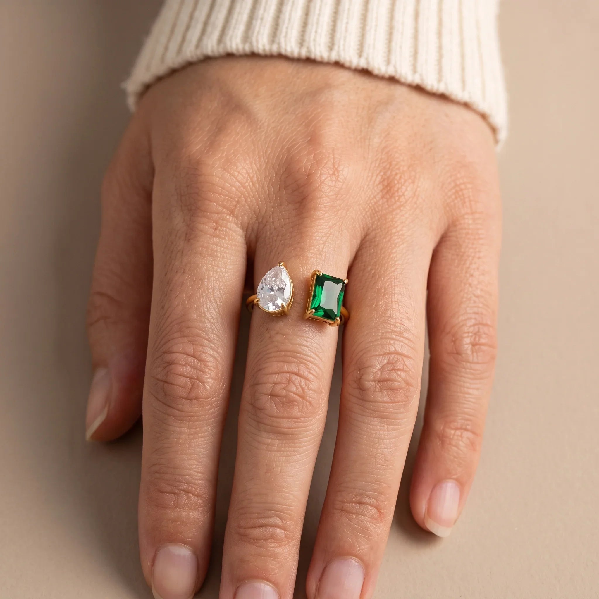 Emerald Elegance Duo Ring