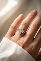 Diatoms Four Leaf Clover Adjustable Ring