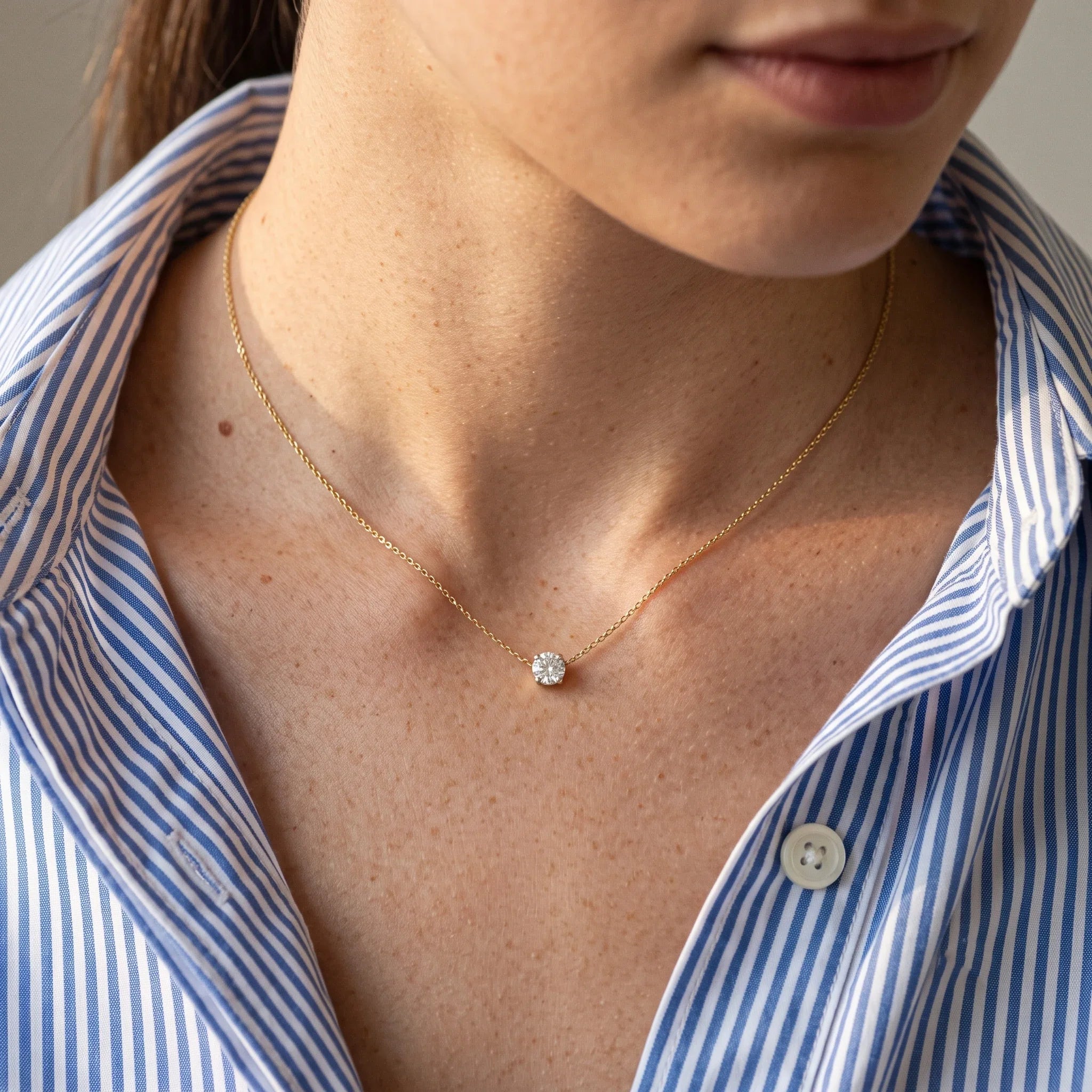 Simple Round Zircon Necklace