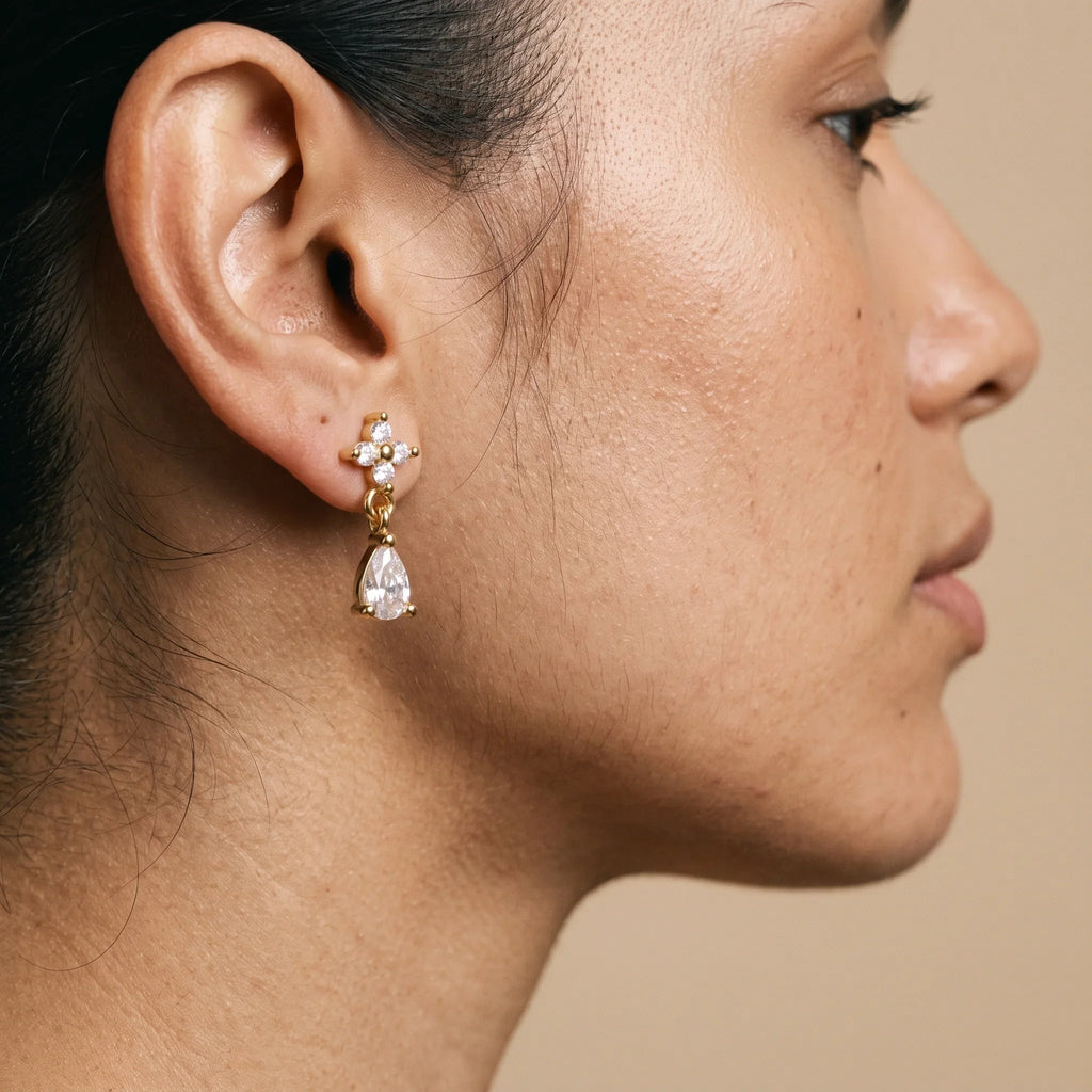 Iris Cluster Drop Earrings