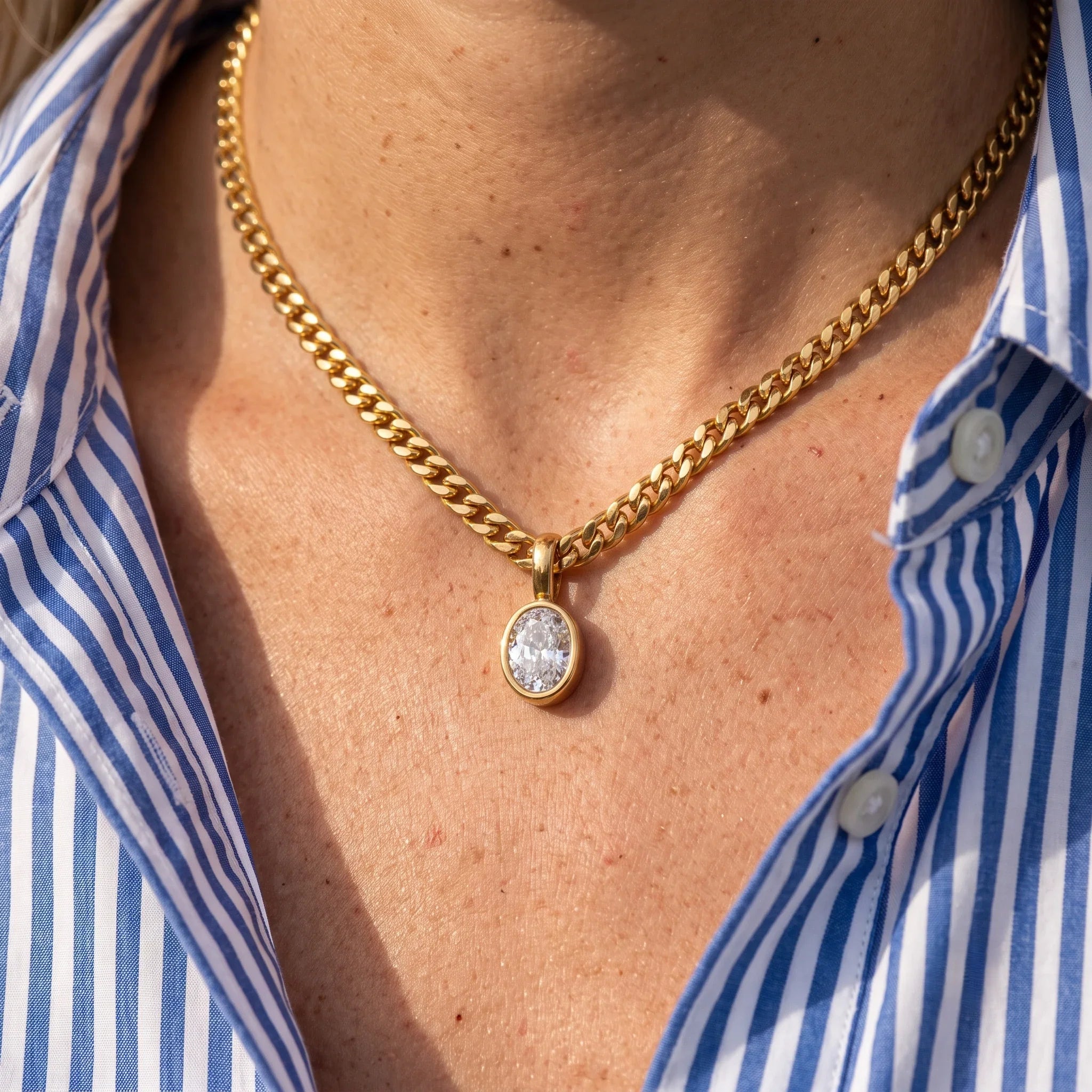 Modern Oval Chain Necklace