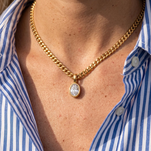Modern Oval Chain Necklace