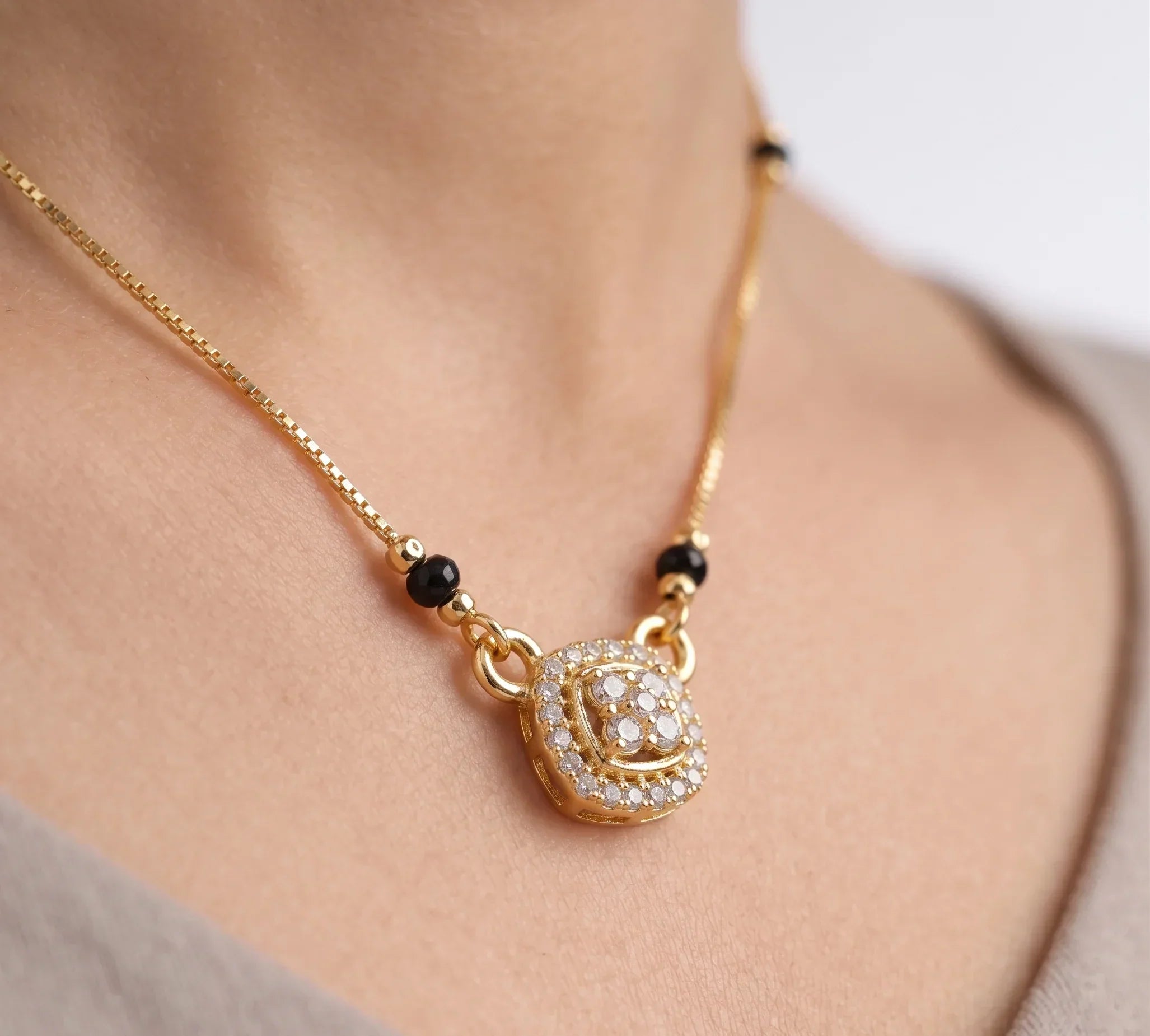 Square Solitaire Mangalsutra
