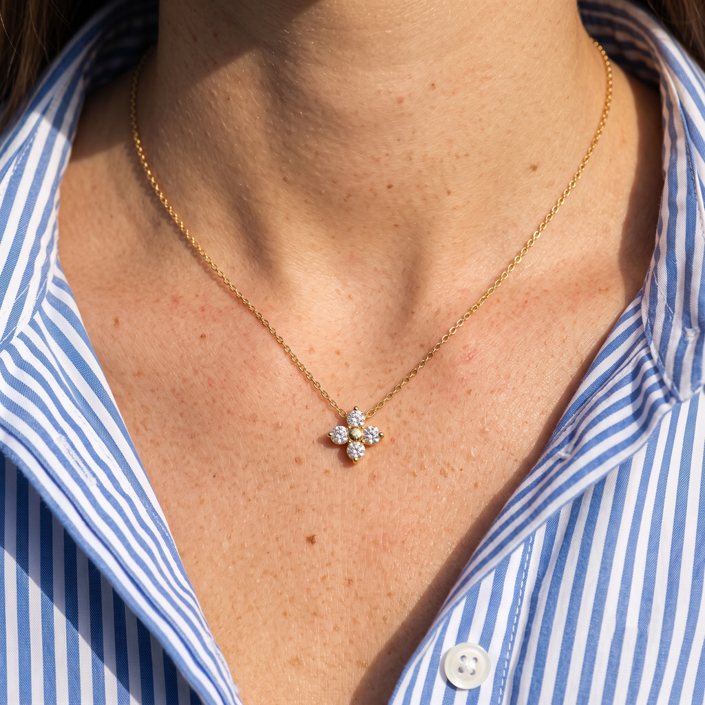 Diatoms Flower Pendant Necklace