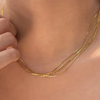 Golden Four Layered Necklace - Diatoms