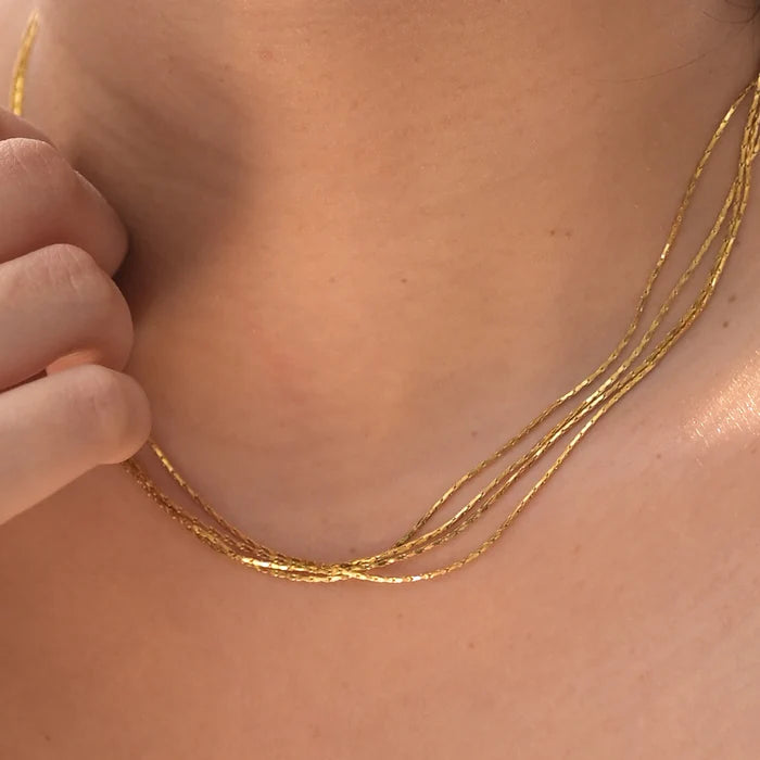 Golden Four Layered Necklace