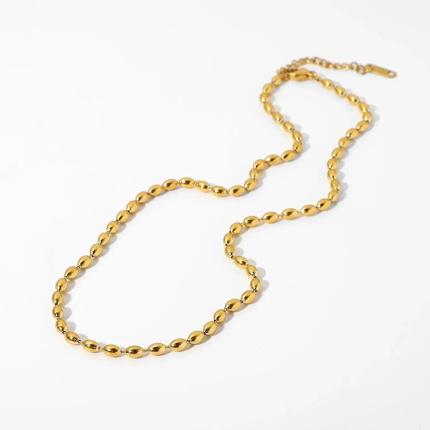 Gold Beaded Necklace - Diatoms