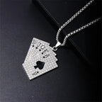 Diatoms Hip-Hop Poker Men's Pendant Necklace - Diatoms