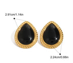 Classic Style Triangle Water Droplets Ear Studs - Diatoms