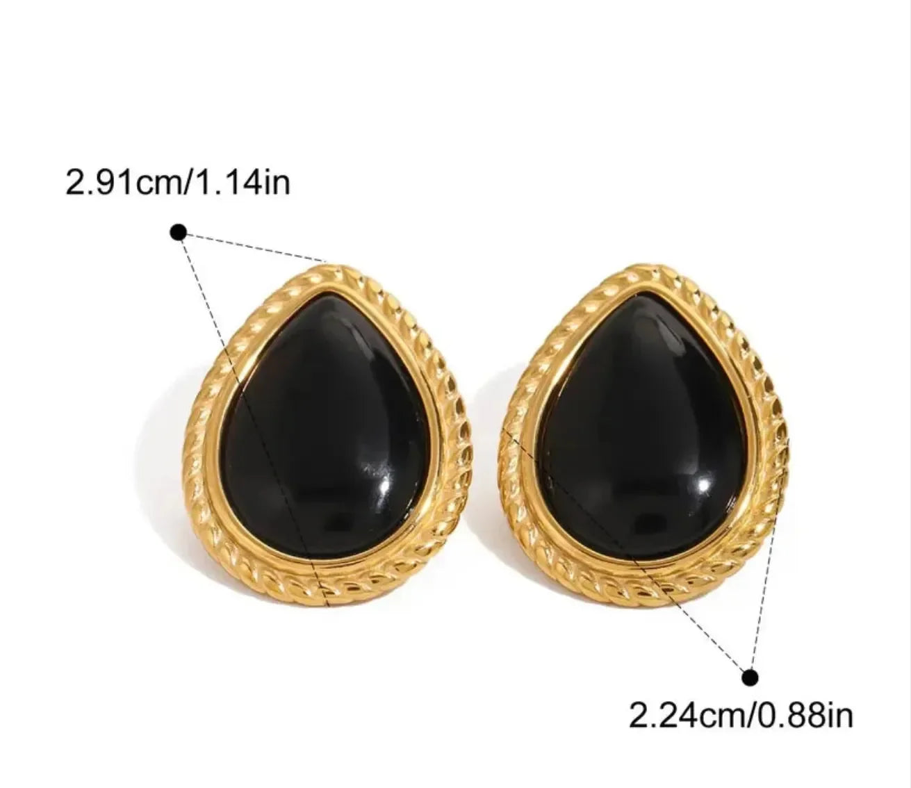 Classic Style Triangle Water Droplets Ear Studs - Diatoms