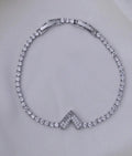 Loveheart Silver Whitestone Bracelet - Diatoms