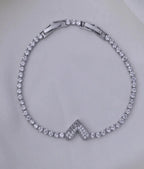 Loveheart Silver Whitestone Bracelet - Diatoms