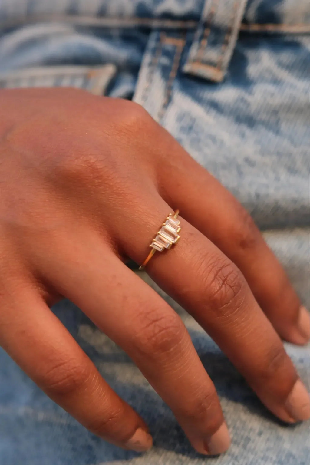Five Baguette Diamond Ring - Diatoms