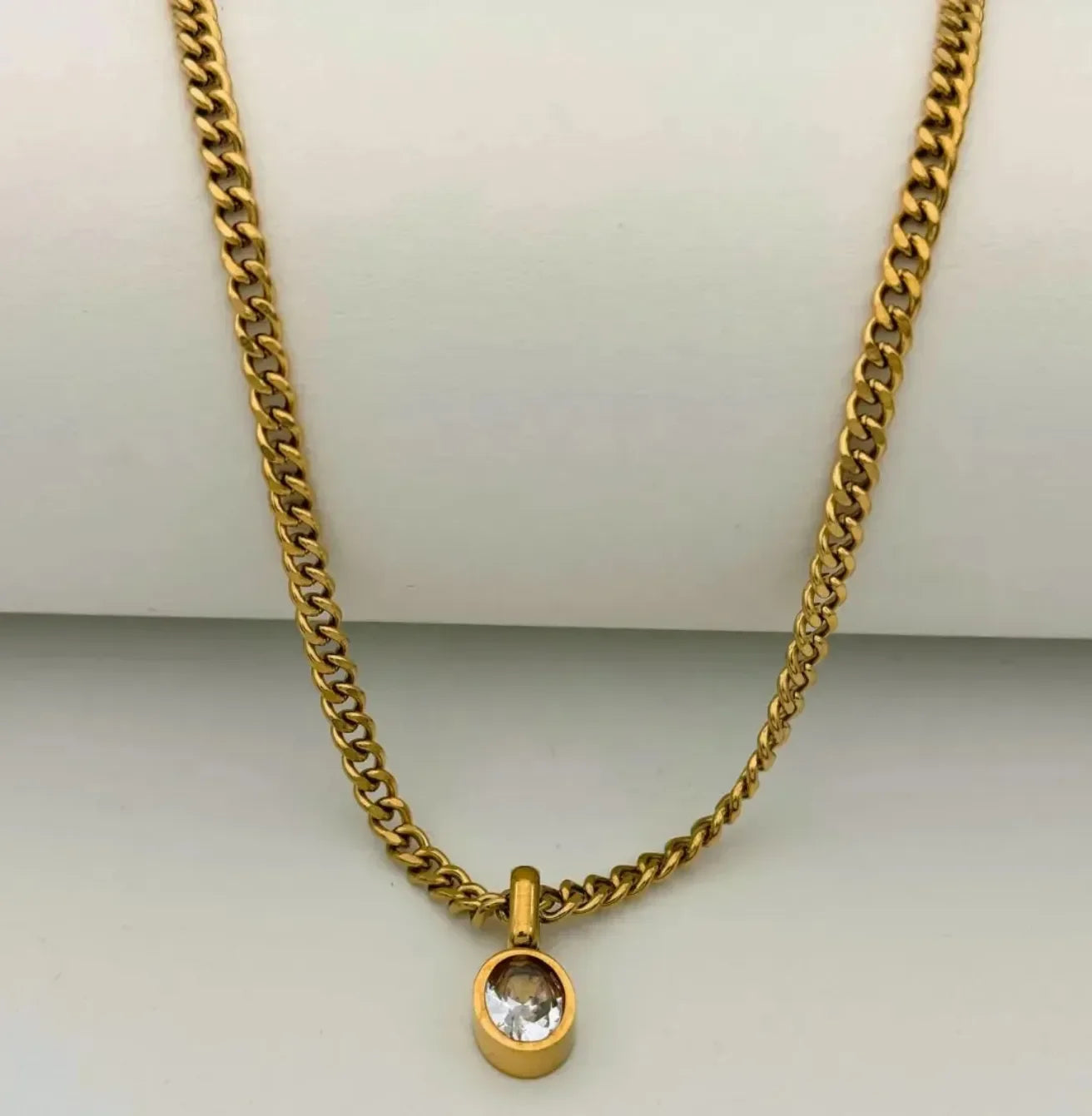 Modern Oval Chain Necklace - Diatoms