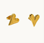 Heart Stud Earrings - Diatoms