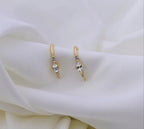 U Shaped Diamond Mini Studs Earrings - Diatoms
