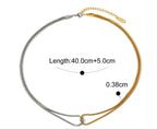 Double Layer Gold Silver Sleek Chain Necklace and Bracelet - Diatoms