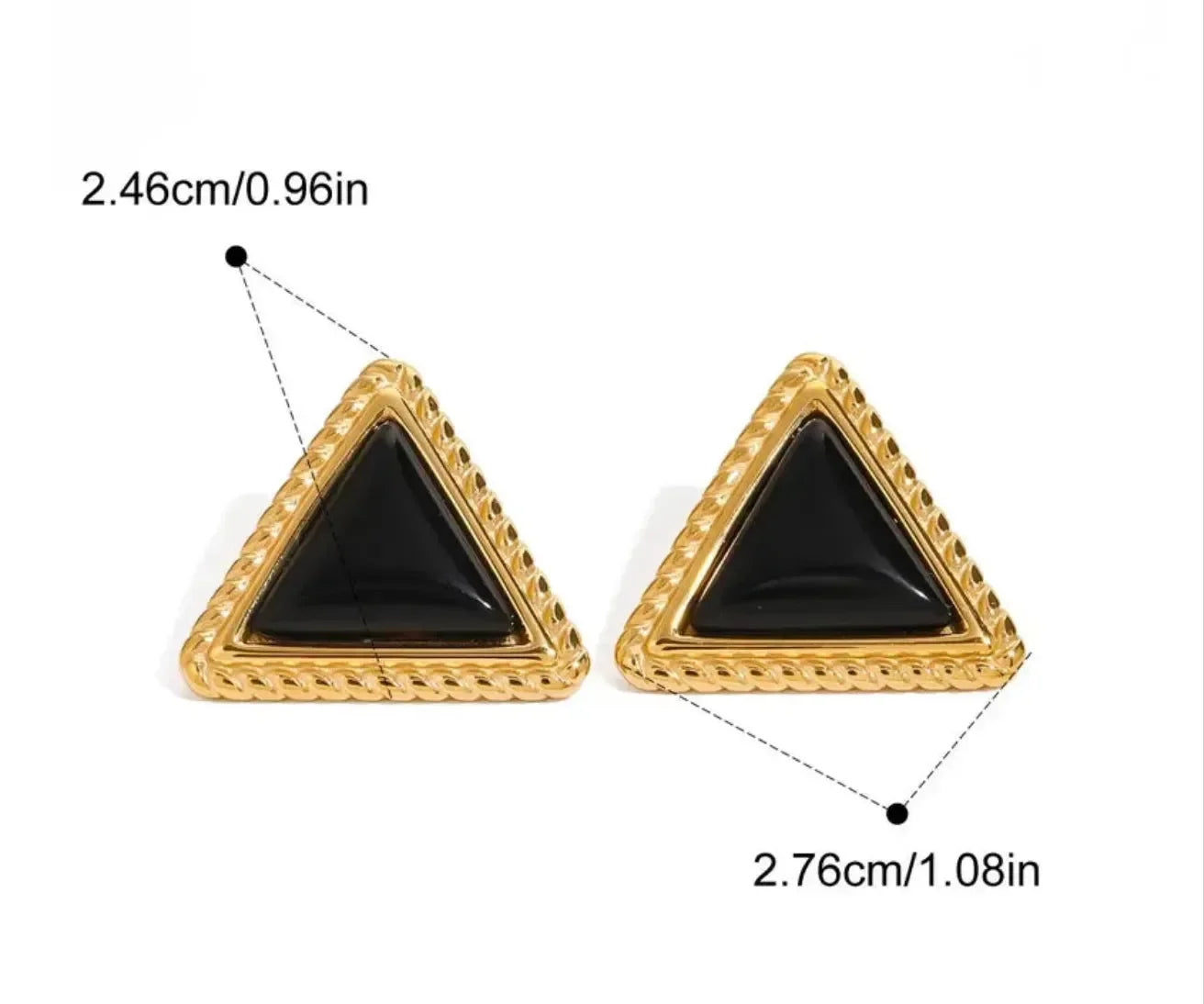 Classic Style Triangle Water Droplets Ear Studs - Diatoms