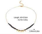 Black Crystal Hollow Beads Necklace - Diatoms