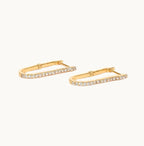 Golden Glamour U-Shaped Diamond Earrings - Diatoms