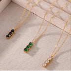 Dainty Drop Diamond Pendant Necklace - Diatoms