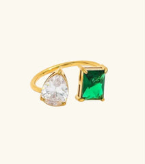 Emerald Elegance Duo Ring