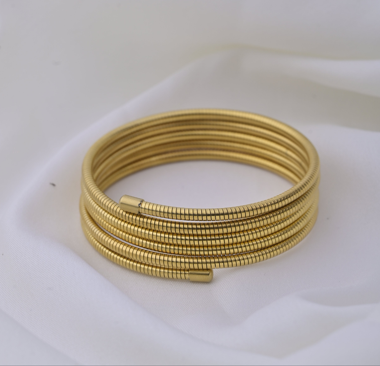 Sleek Spiral Gold Bracelet