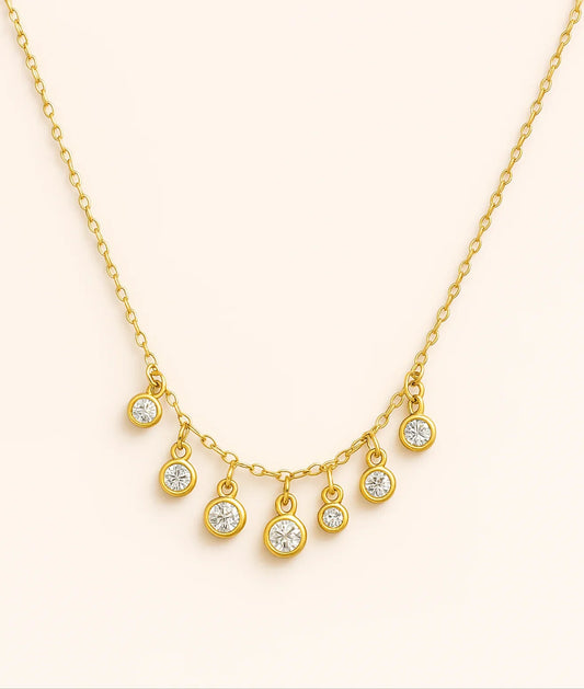 Luxe 7 Diamond Gold Necklace - Diatoms