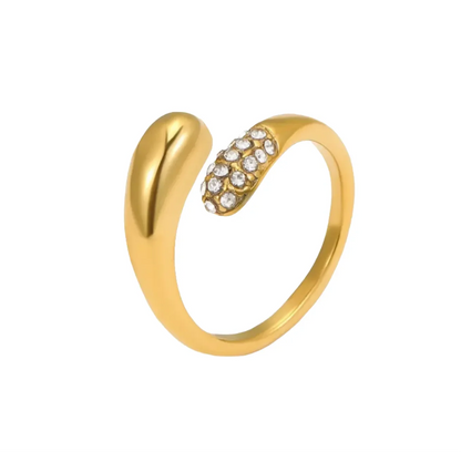 Luxe Gilded Adjustable Ring - Diatoms