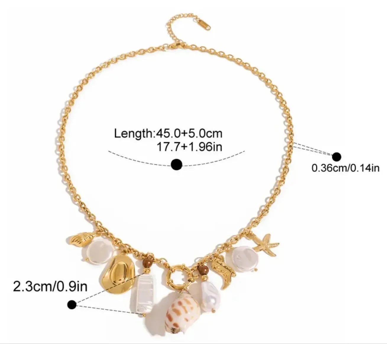 Classic Style Starfish Necklace - Diatoms