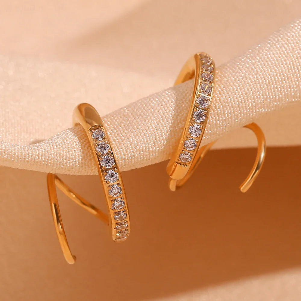 Dual Curl Elegance Earrings