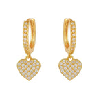 Heart Shape Diamond Drop Earrings