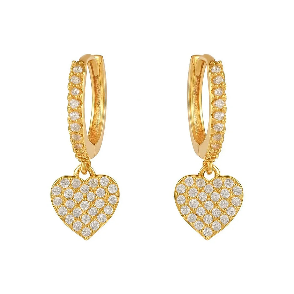 Heart Shape Diamond Drop Earrings