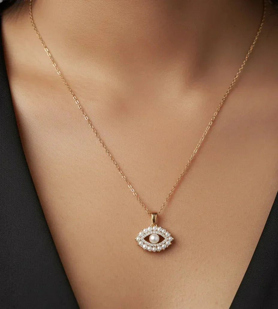 Evil's Eye Pearl Zircon Pendant