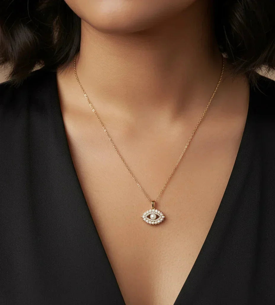 Evil's Eye Pearl Zircon Pendant
