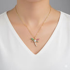 Diatoms Dragonfly Inlay Zircon Necklace