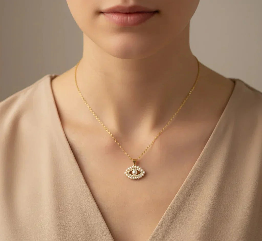 Evil's Eye Pearl Zircon Pendant