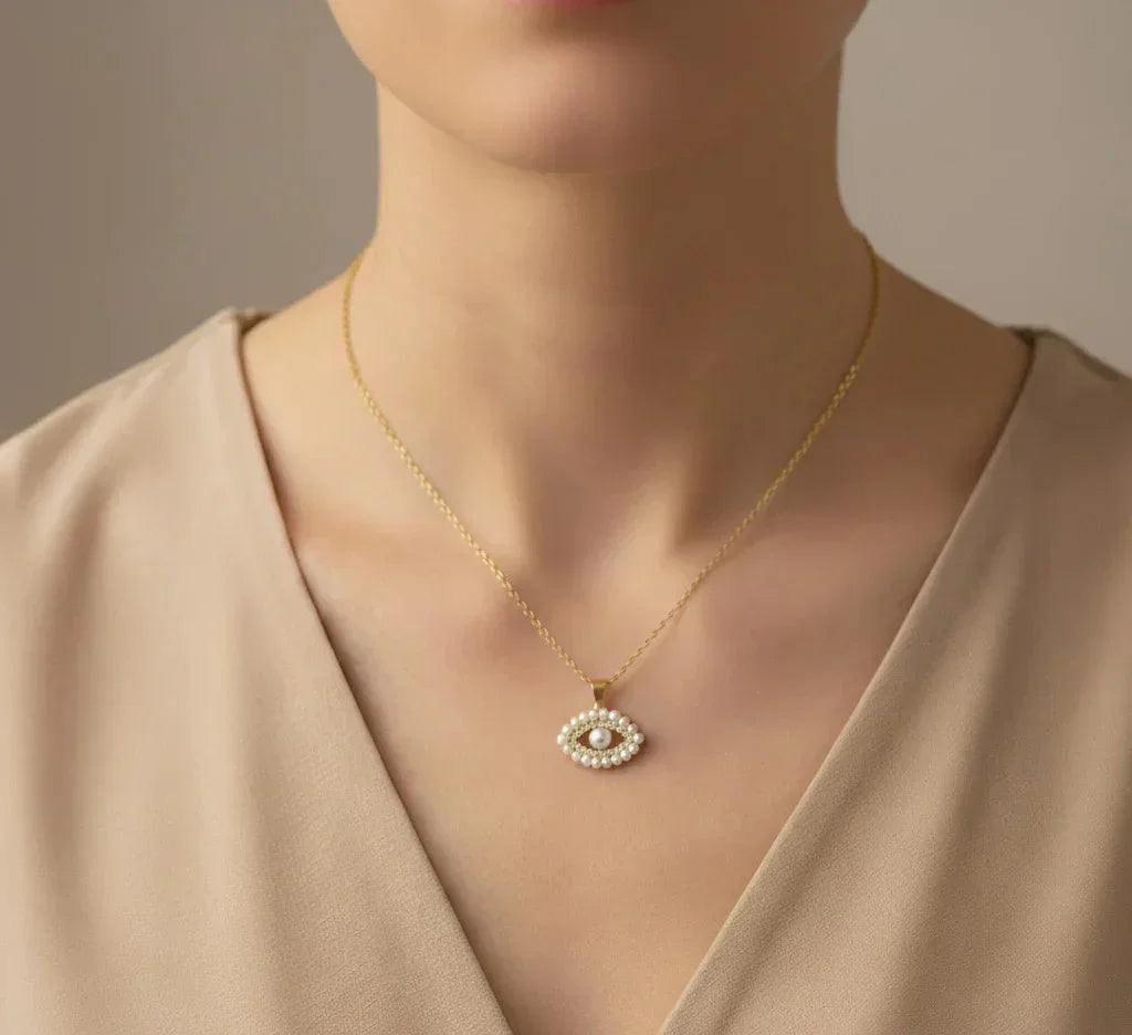 Evil's Eye Pearl Zircon Pendant