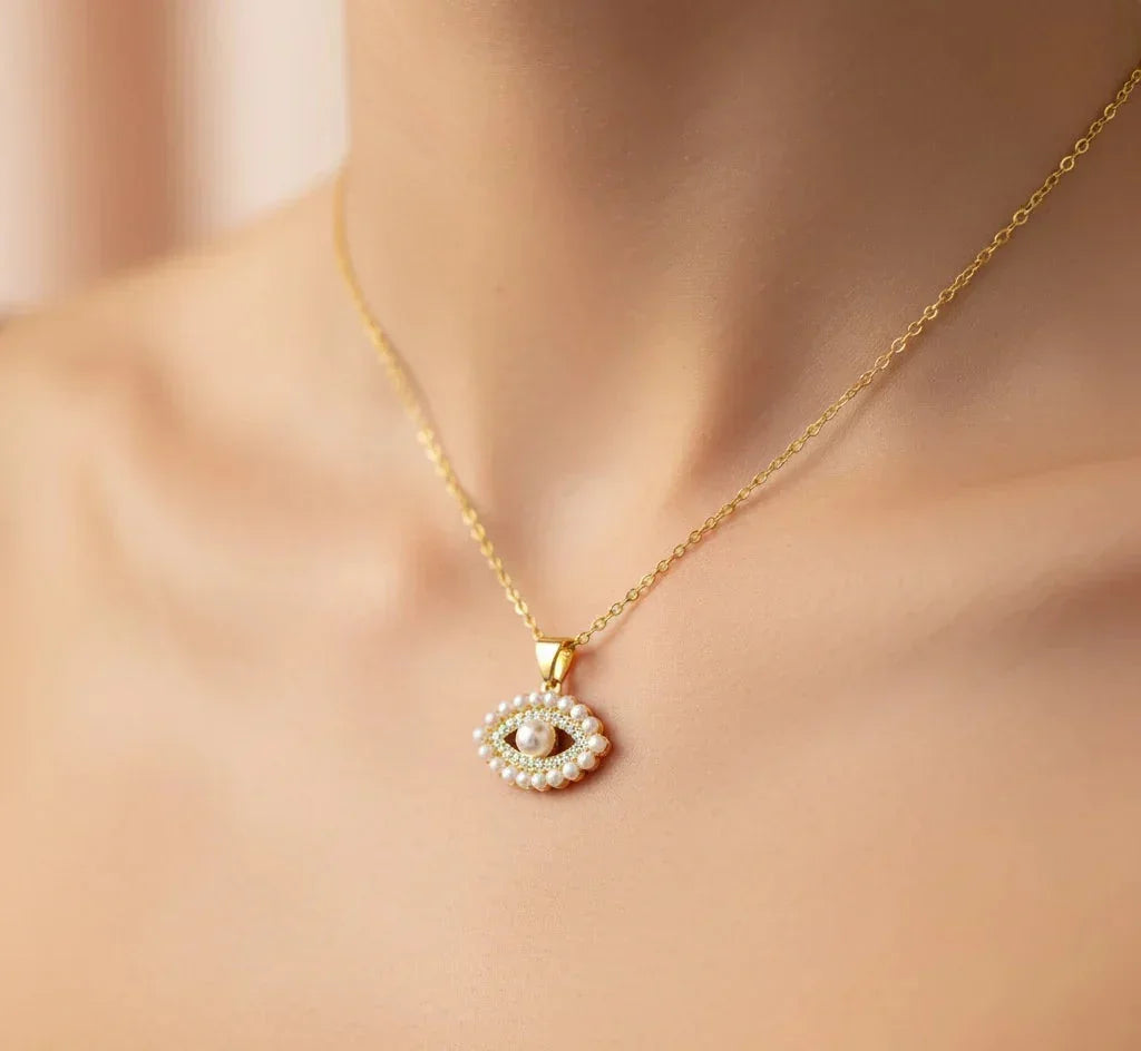 Evil's Eye Pearl Zircon Pendant