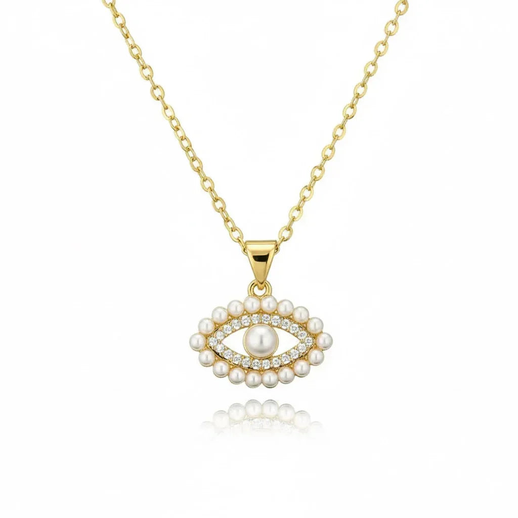 Evil's Eye Pearl Zircon Pendant