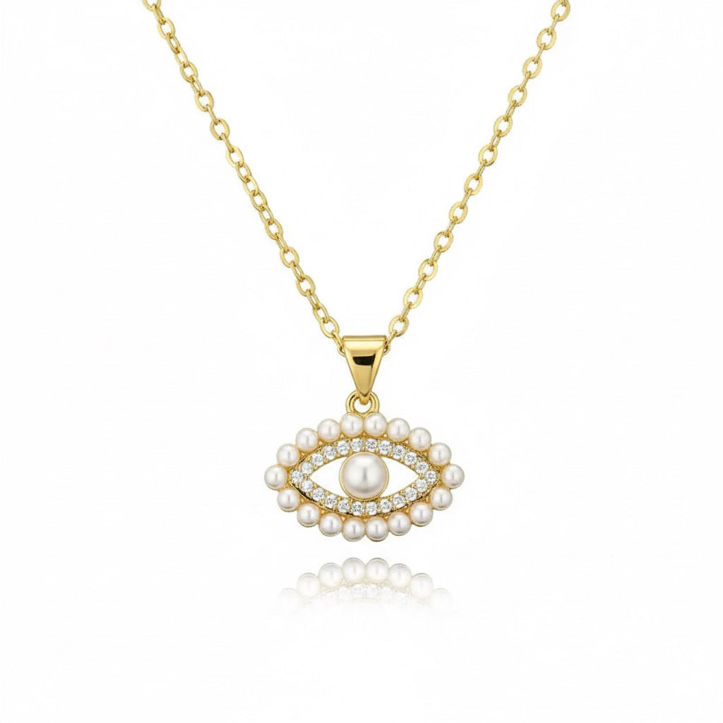 Evil's Eye Pearl Zircon Pendant