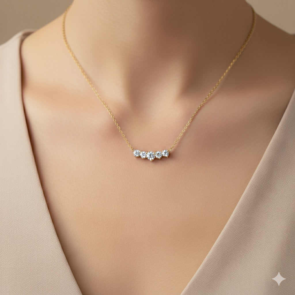 Luxe Five Diamond Necklace