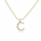 Diatoms Moon Zircon Pendant Necklace