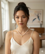 Starfish Pearl Beaded Pendant Necklace