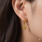 Artistic Flower Hoop Earrings