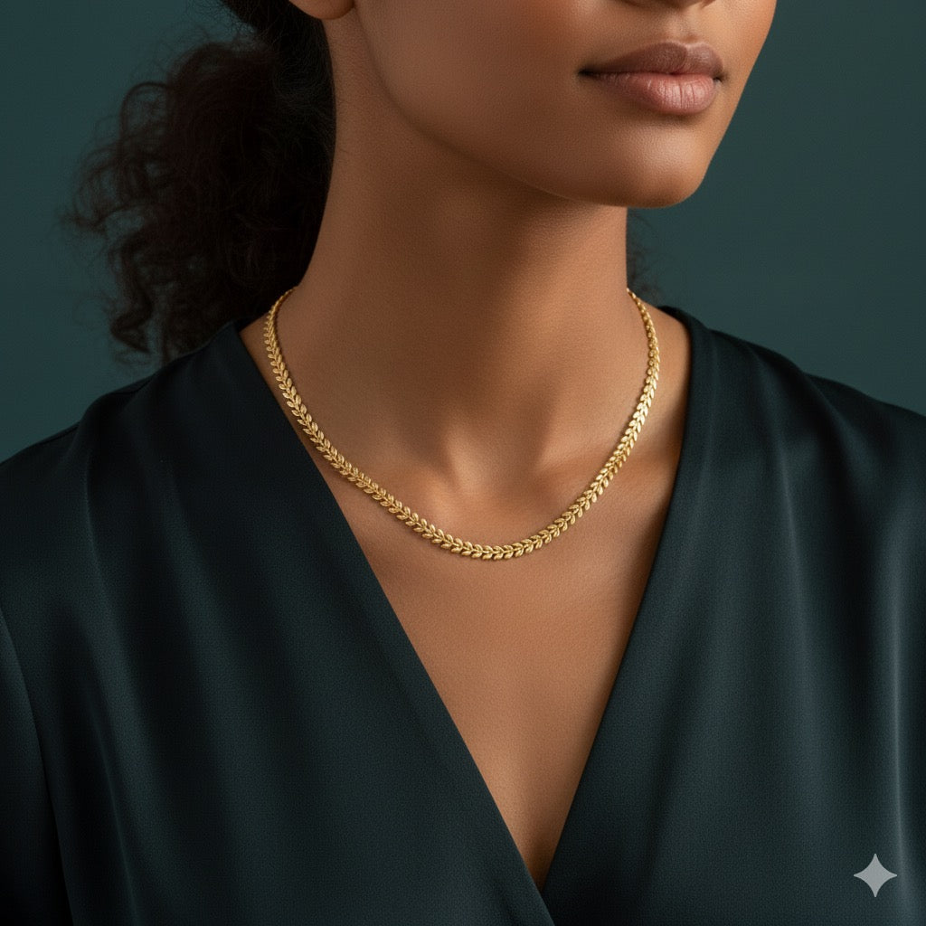 Leaf Shape Round Necklace