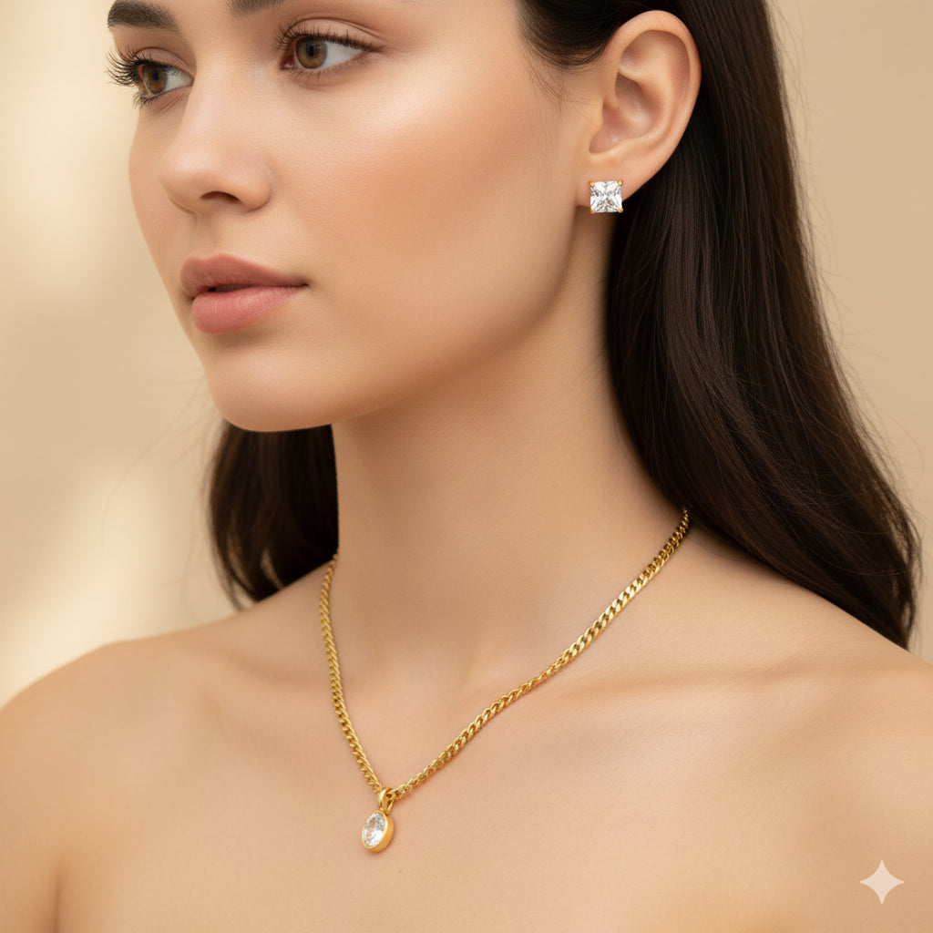 Luxe Essence Combo Necklace Earring Set