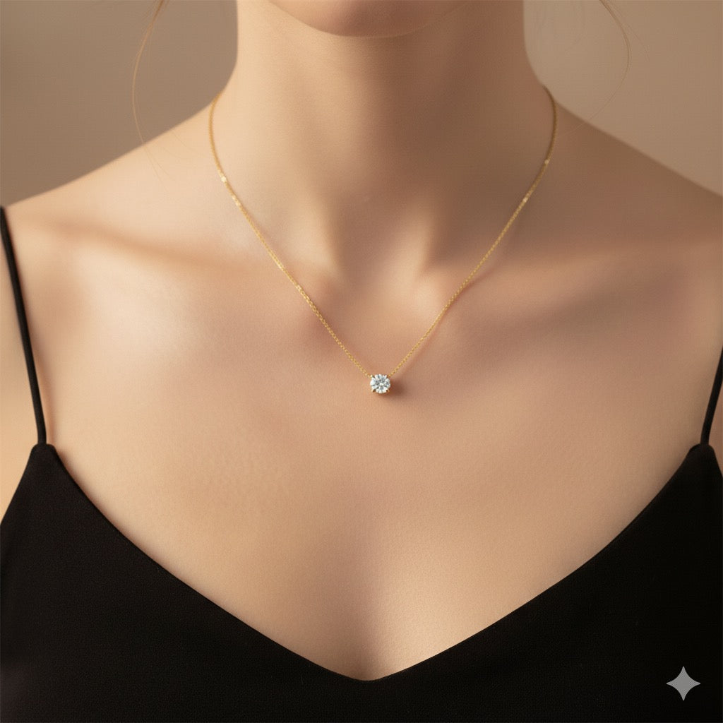 Simple Round Zircon Necklace